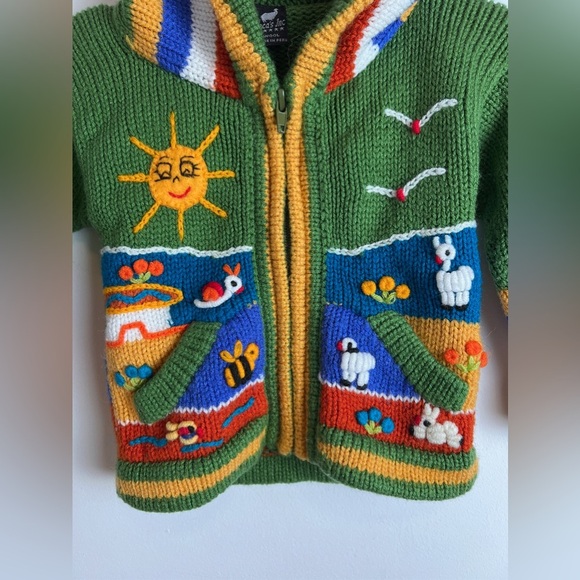 Peruvian Knit Sweater Wool Baby Multicolor - Picture 3 of 10
